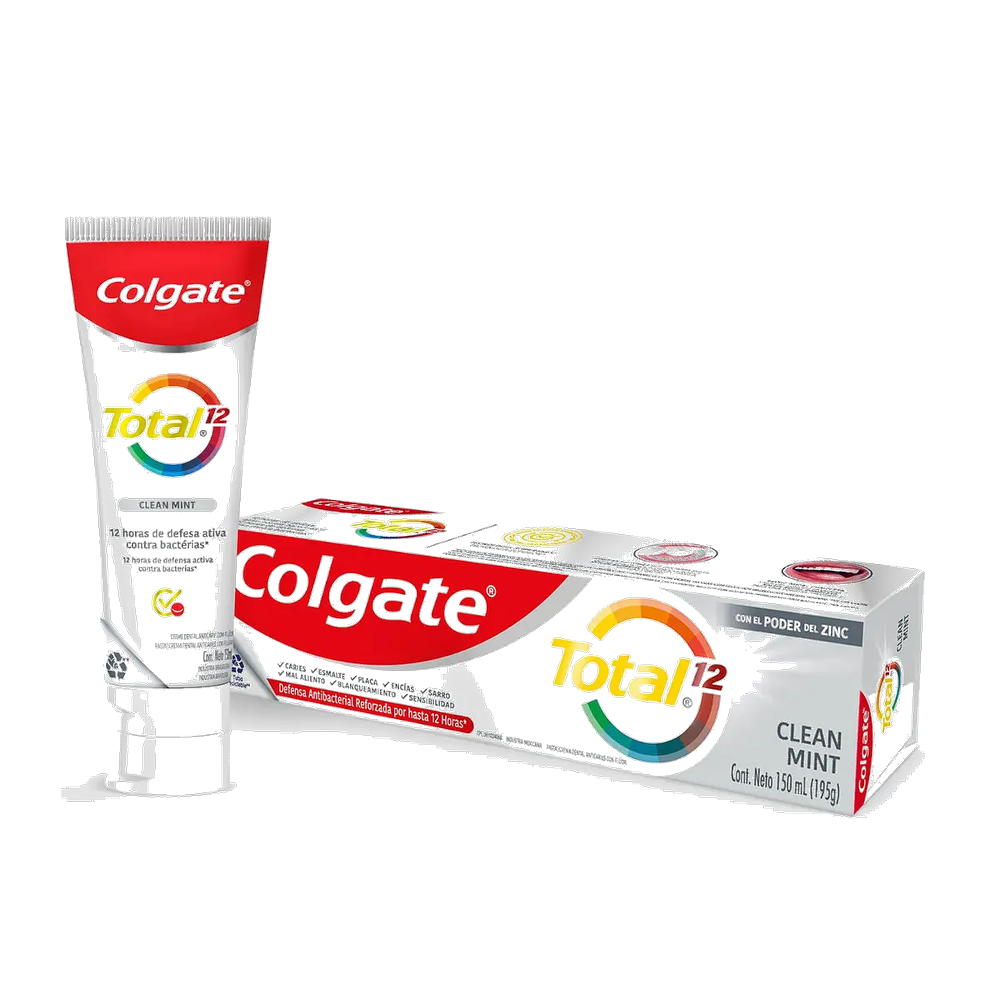 COLGATE CRE DENT TOTAL12 CLEANMINT X 195 GR X 2 UND