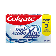 COLGATE CRE DENT TRIPLE ACCION EXT BLAC X 75 ML X 3 UND