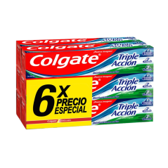 COLGATE CRE DENT TRIPLE ACCION X 50 GR X 6