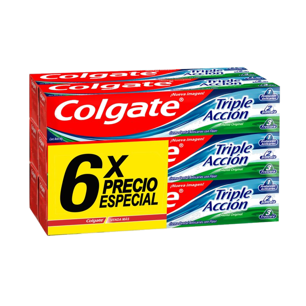 COLGATE CRE DENT TRIPLE ACCION X 50 GR X 6