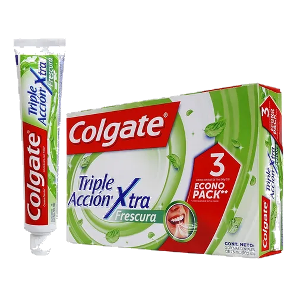 COLGATE CRE TRIPLE ACCION EXT FRESC X 75 ML X 3