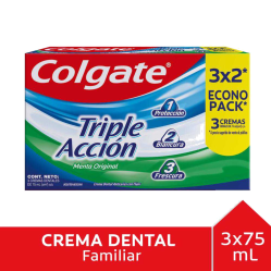 COLGATE CRE TRIPLE ACCION X 75 ML X 3