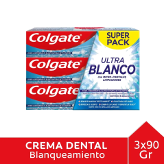 COLGATE CRE ULTRA BLANCO X 90 GR X 3 UND