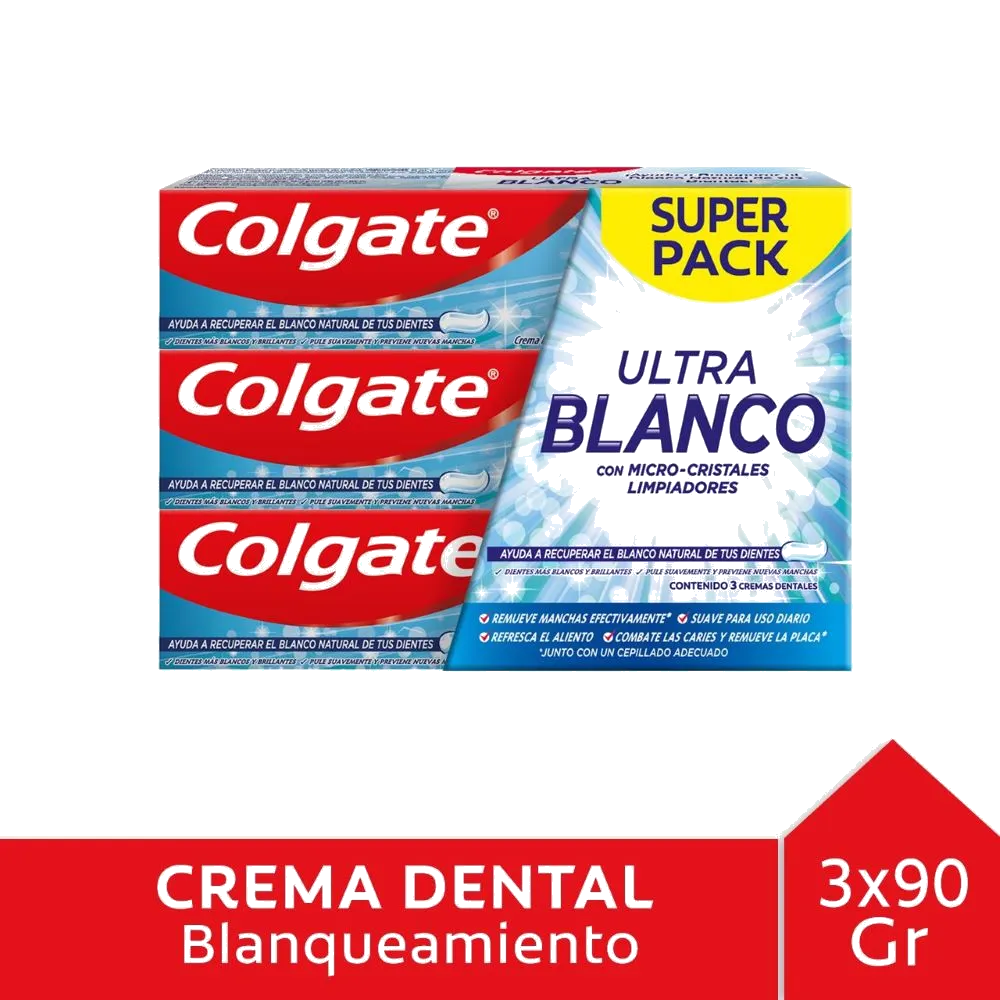 COLGATE CRE ULTRA BLANCO X 90 GR X 3 UND