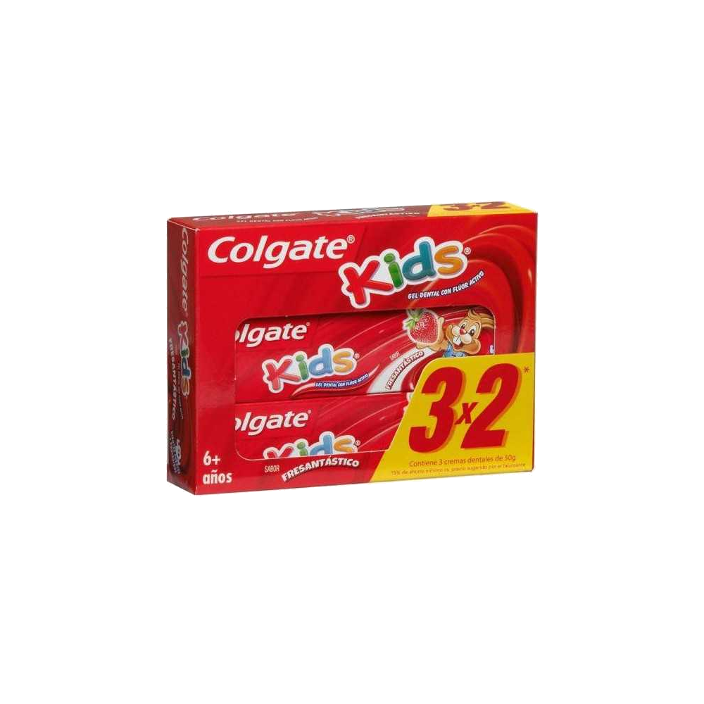 COLGATE GEL DENT KIDS FRUTILLA X 3 PACK