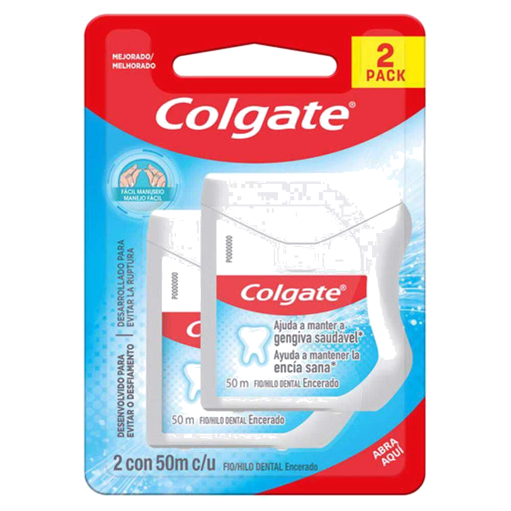 COLGATE HILO DENTAL C/CERA 50 MT X 2 UND
