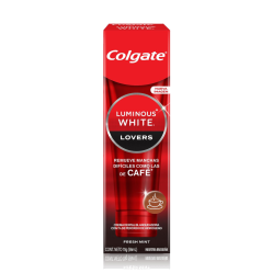 COLGATE LUMINOUS WHITE PASTA DENTAL BLANQUEADORA LOVERS CAFE MENTA FRESCA 70GR