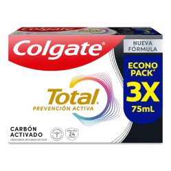 COLGATE TOTAL 12 CHARCOAL X 75 ML X 3 UND