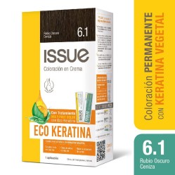 ISSUE ECO KERATINA KIT COLORACION RUBIO OSCURO CENIZA N 6.1