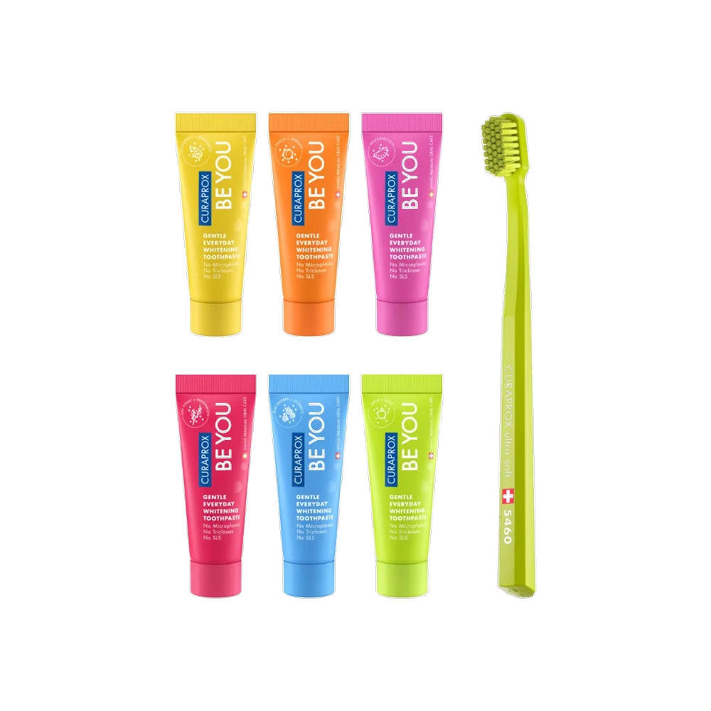 CURAPROX BE YOU SET CEPILLO 5460 + CREMAS DENTALES 10 ML X 6