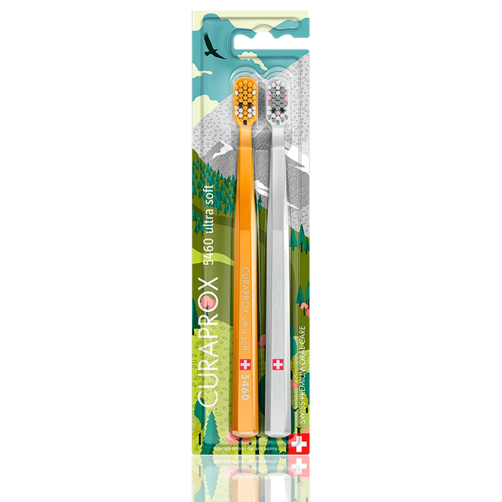 CURAPROX CEPILLO DENTAL 5460 DUO FOX AND BUNNY EDITION 2024