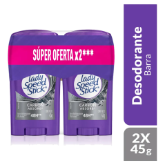 LADY SPEED STICK DEO CARBON ABSORB X 45 GR X 2 UND