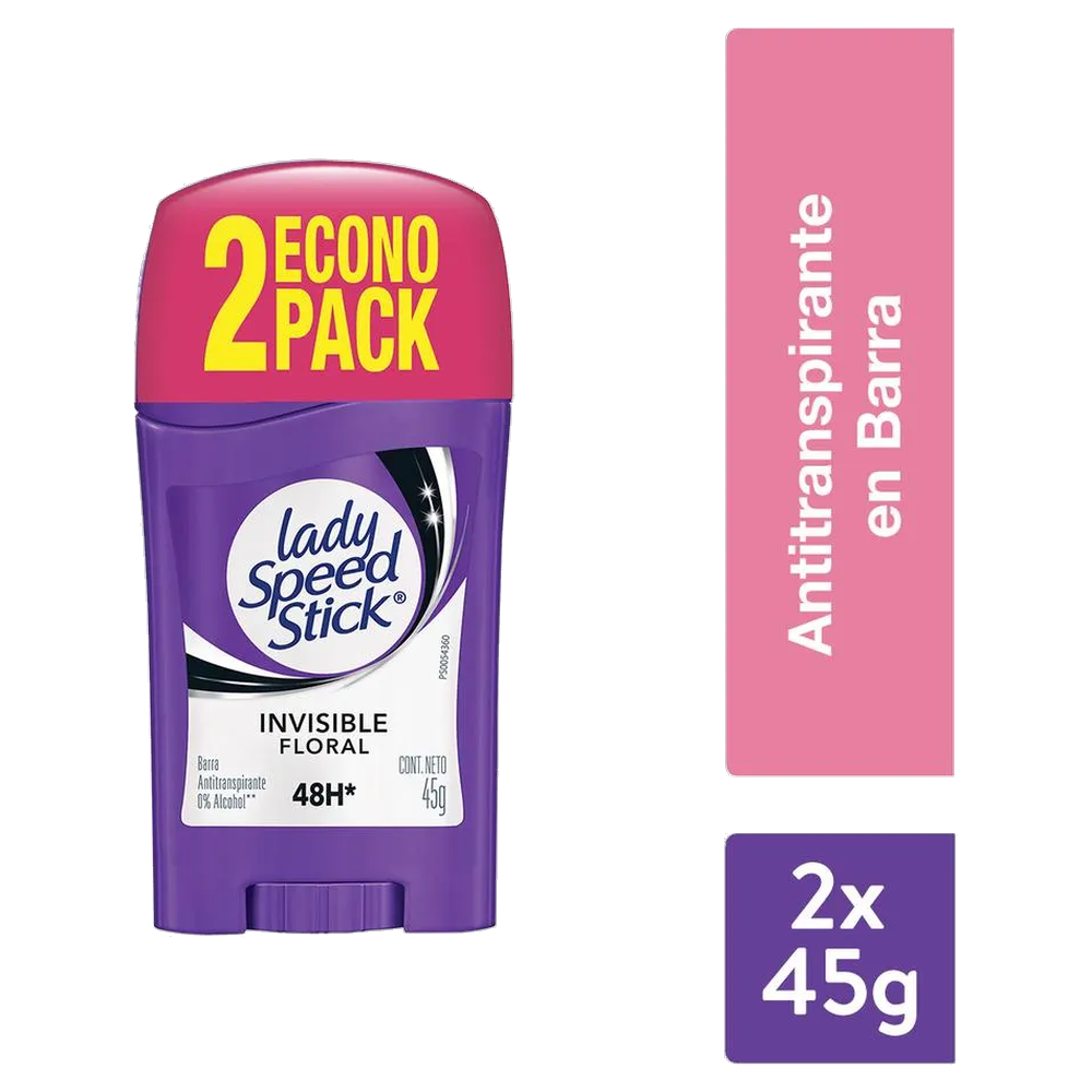 LADY SPEED STICK INVS FLORAL DES/BAR 48H 45GR X2 ECONOPACK