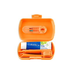 CURAPROX CEPILLO DENTAL KIDS + TRAVEL SET NARANJA