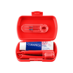 CURAPROX CEPILLO DENTAL KIDS + TRAVEL SET ROJO