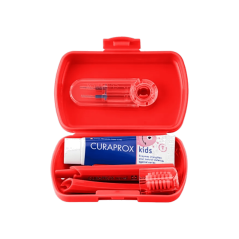 CURAPROX CEPILLO DENTAL KIDS + TRAVEL SET ROJO