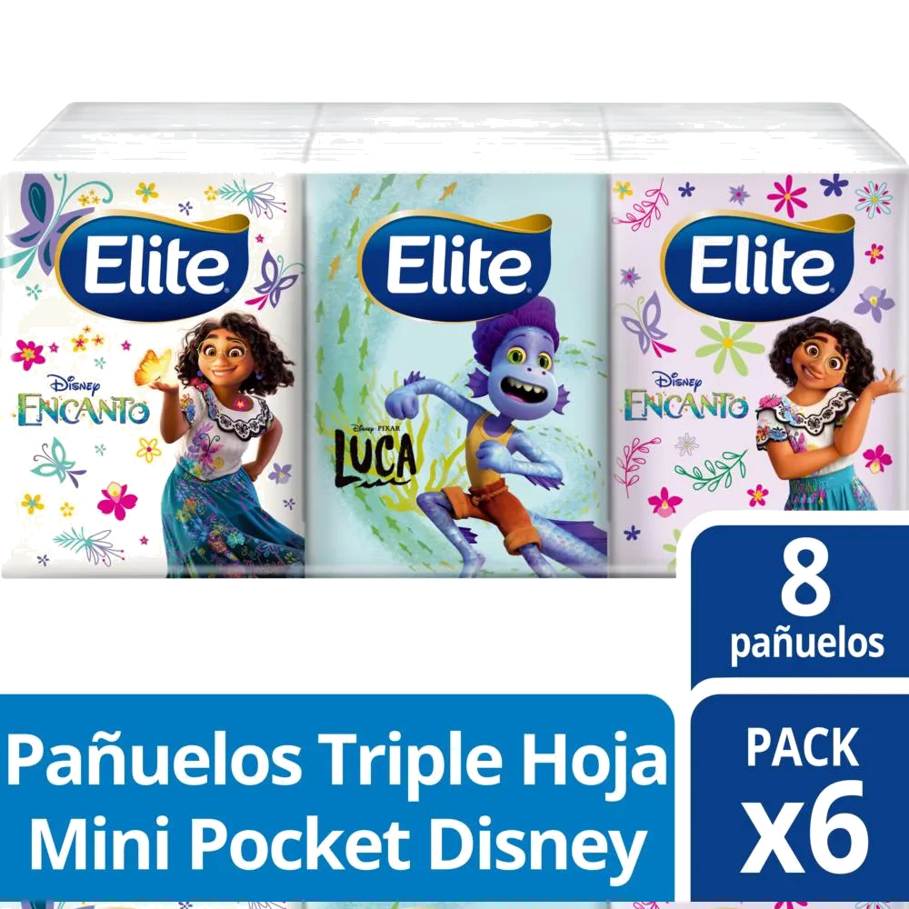 ELITE PAÑUELOS COMPACTO DISEÑO PACK X6