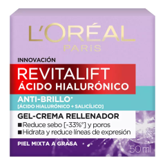 LOREAL REVITALIFT GEL CREAM ACIDO HIALURONICO MIXTA A GRASA X 50 ML