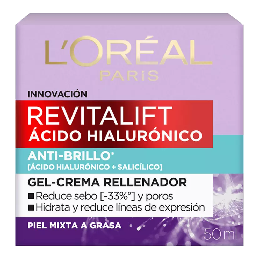 LOREAL REVITALIFT GEL CREAM ACIDO HIALURONICO MIXTA A GRASA X 50 ML