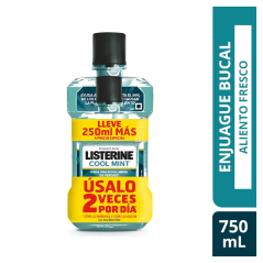 LISTERINE COOL MINT X 500 ML + 250 ML