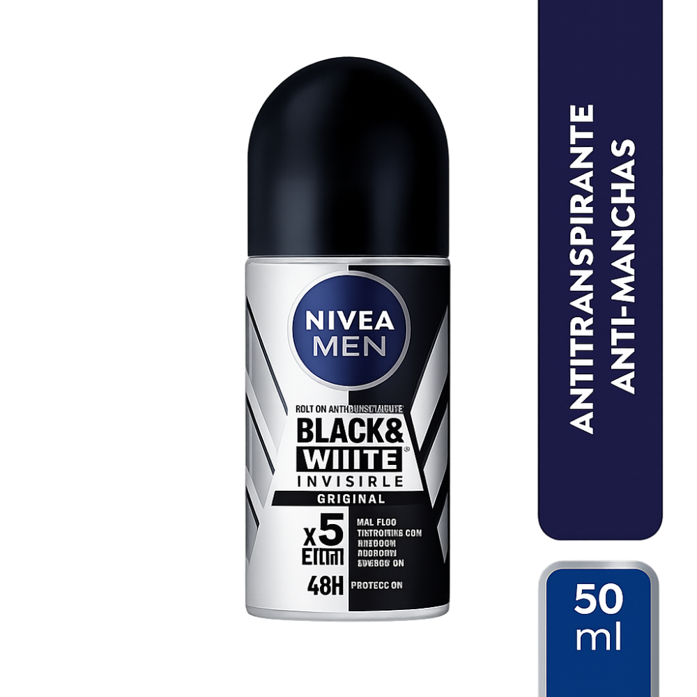 NIVEA DEO ROLLON MEN B&W INVISIBLE X 50 ML