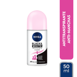 NIVEA DEO ROLLON MUJER INVISIBLE B&W CLEAR X 50 ML