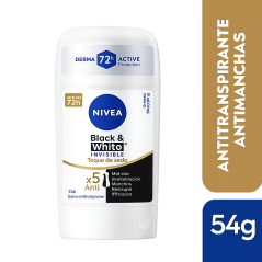 NIVEA DESODORANTE BARRA BLACK & WITHE TOQUE SEDA 53 G - DAMA