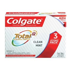 COLGATE CRE TOTAL 12 CLEAN MINT X 75 ML PACK X 3 UND