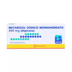 Dipirona Metamizol Sódico 300mg 20 Comprimidos  / PRECIO POR UNIDAD DE MEDIDA / $ 62.- valor por unidad