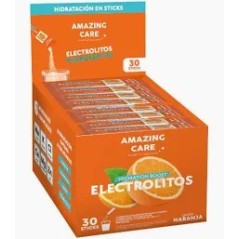 AMAZING CARE ELECTROLITOS EN POLVO NARANJA X 30 UND