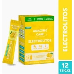 AMAZING CARE ELECTROLITOS EN POLVO SABOR LIMONADA X 12 STICKPACKS