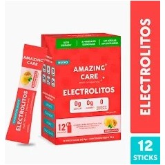 AMAZING CARE ELECTROLITOS EN POLVO SABOR MARACUYA X 12 STICKPACKS
