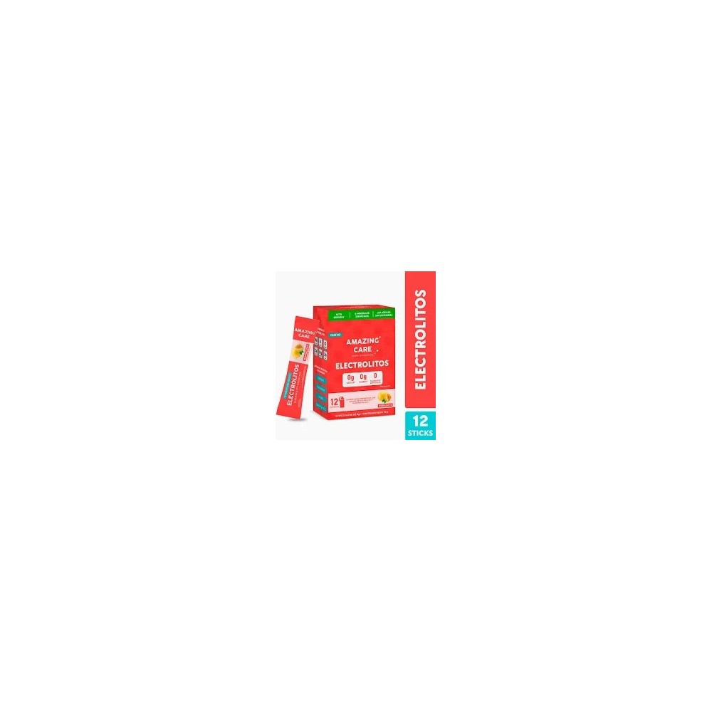 AMAZING CARE ELECTROLITOS EN POLVO SABOR MARACUYA X 12 STICKPACKS