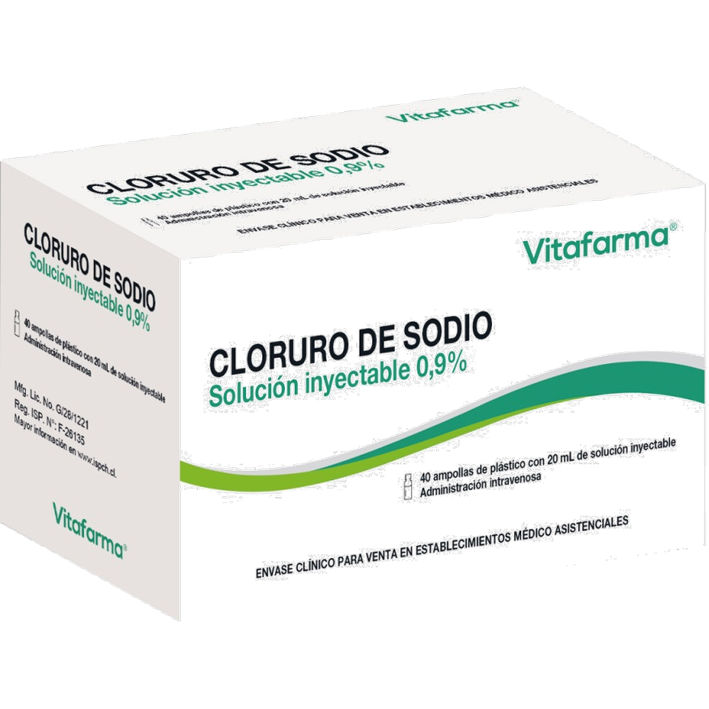 CLORURO DE SODIO AMP 0,9%/20 ML X 40 VITAFARMA (EC)