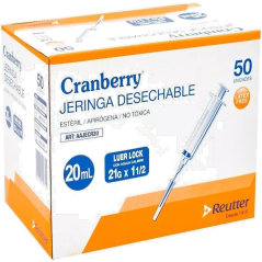 CRANBERRY JERINGA 20 CC LOCK S/A X 50 UND (DM)