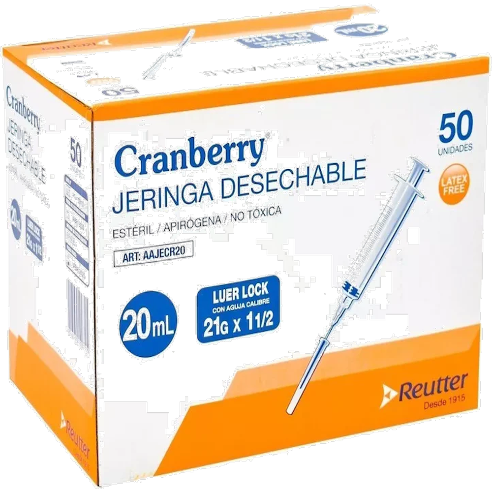 CRANBERRY JERINGA 20 CC LOCK S/A X 50 UND (DM)