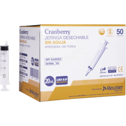 CRANBERRY JERINGA 20 CC LUER SLIP SIN AGUJA X 50 UND (DM)
