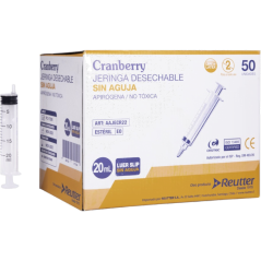 CRANBERRY JERINGA 20 CC LUER SLIP SIN AGUJA X 50 UND (DM)
