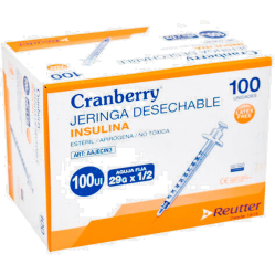 CRANBERRY JERINGA INSULINA 100 UI 29 X 1/2 X 100 REUTTER (DM)