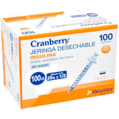 CRANBERRY JERINGA INSULINA 100 UI 29 X 1/2 X 100 REUTTER (DM)