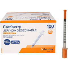 CRANBERRY JERINGA INSULINA 100UI 29 X 5/16 (8MM) CJX100 (DM)