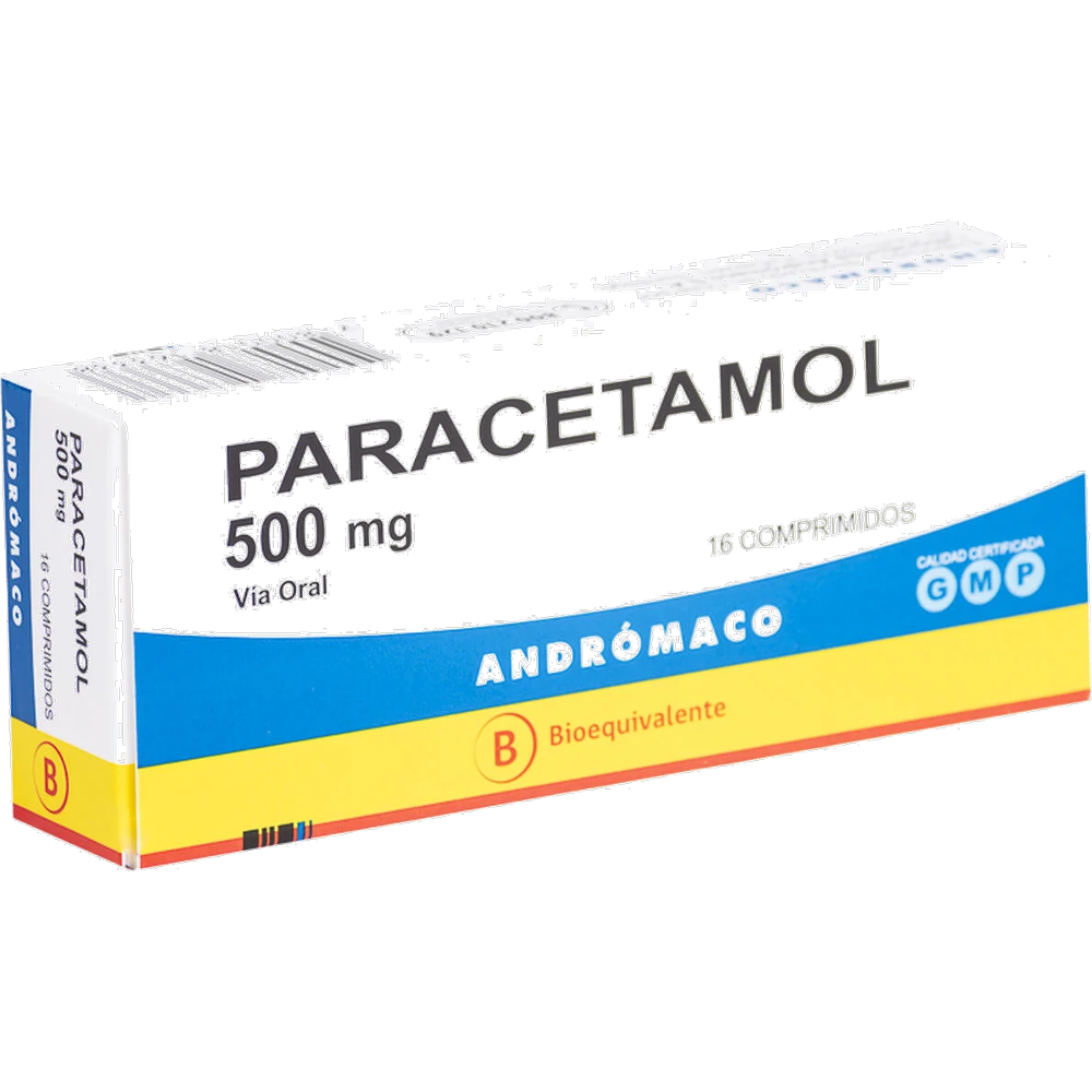 PARACETAMOL COM 500 MG X 16 AND (BE)