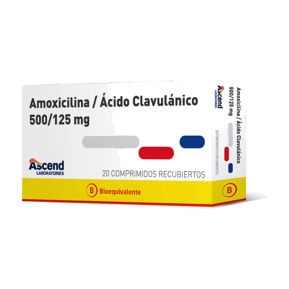 AMOXICILINA+ACID/CLAV COM 500/125 MG X 20 ASCEND (BE)