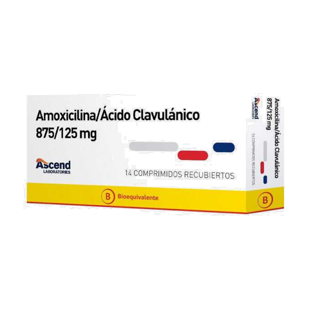 AMOXICILINA+ACID/CLAV COM 875/125 MG X 14 ASCEND (BE)