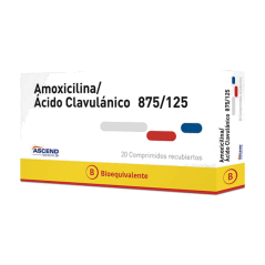 AMOXICILINA+ACID/CLAV COM 875/125 MG X 20 ASCEND (BE)