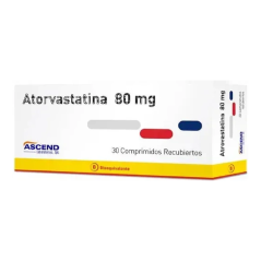 ATORVASTATINA COM 80 MG X 30 ASCEND (BE)