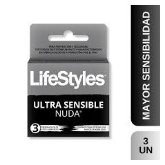 PRESERV LIFESTYLES NUDA ULTRA SENSIBLE X 3 (DM)