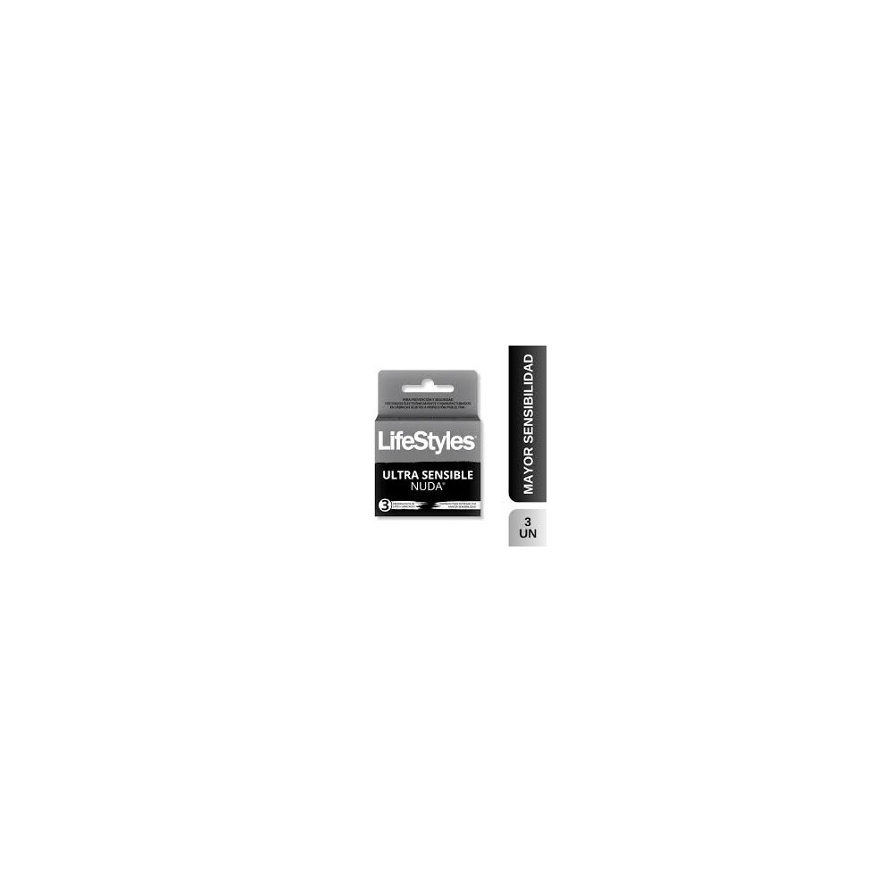 PRESERV LIFESTYLES NUDA ULTRA SENSIBLE X 3 (DM)