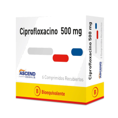 CIPROFLOXACINO COM 500 MG X 6 ASCEND (BE)