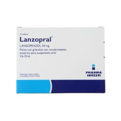Lanzopral Lansoprazol 30mg Polvo Suspensión Oral 14 Sobres